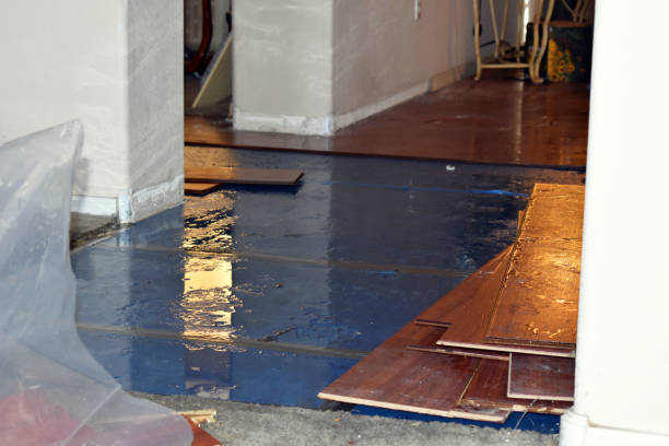 Professional Flood Damage Restoration technician working in Broadway, OH